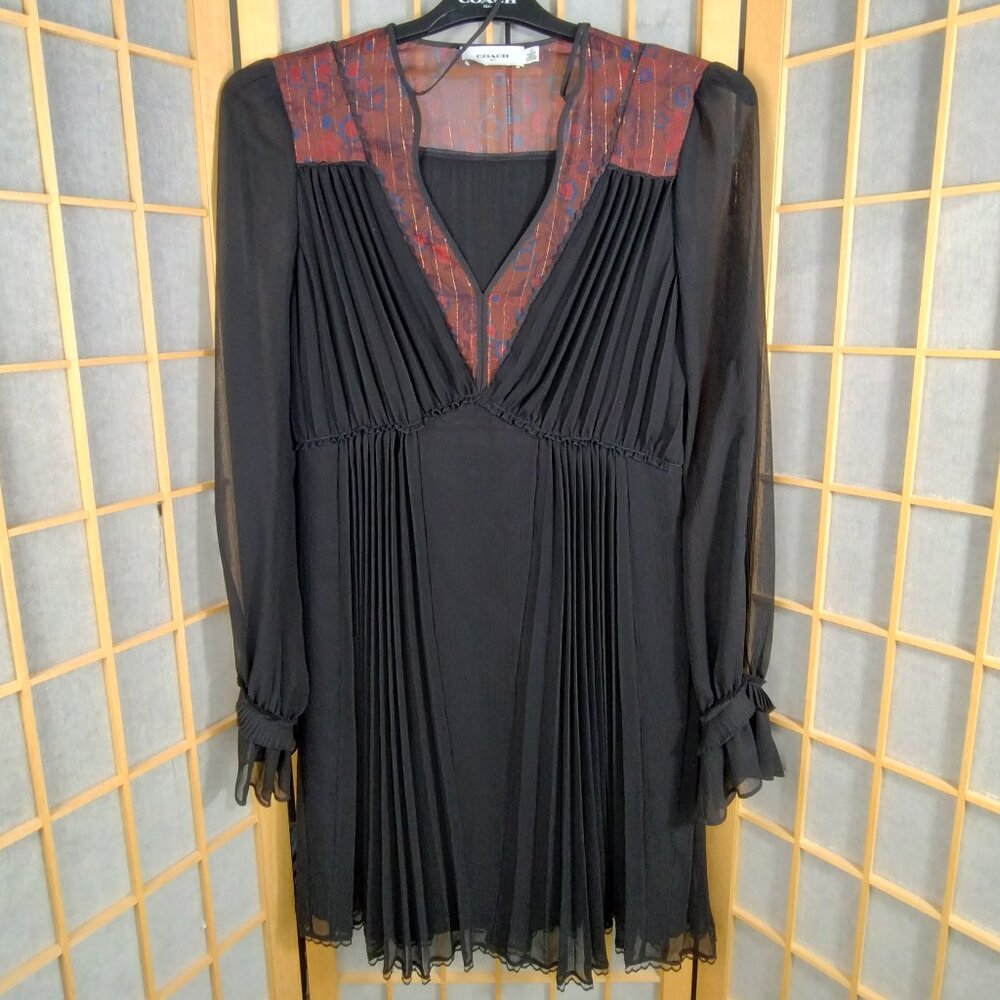 Coach 1941 Pleated Dress with Neck Tie Size 0